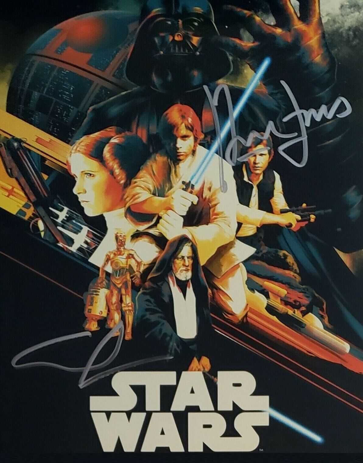 George Lucas / Harrison Ford Autographed Signed 8x10 Photo Poster painting ( Star Wars ) REPRINT