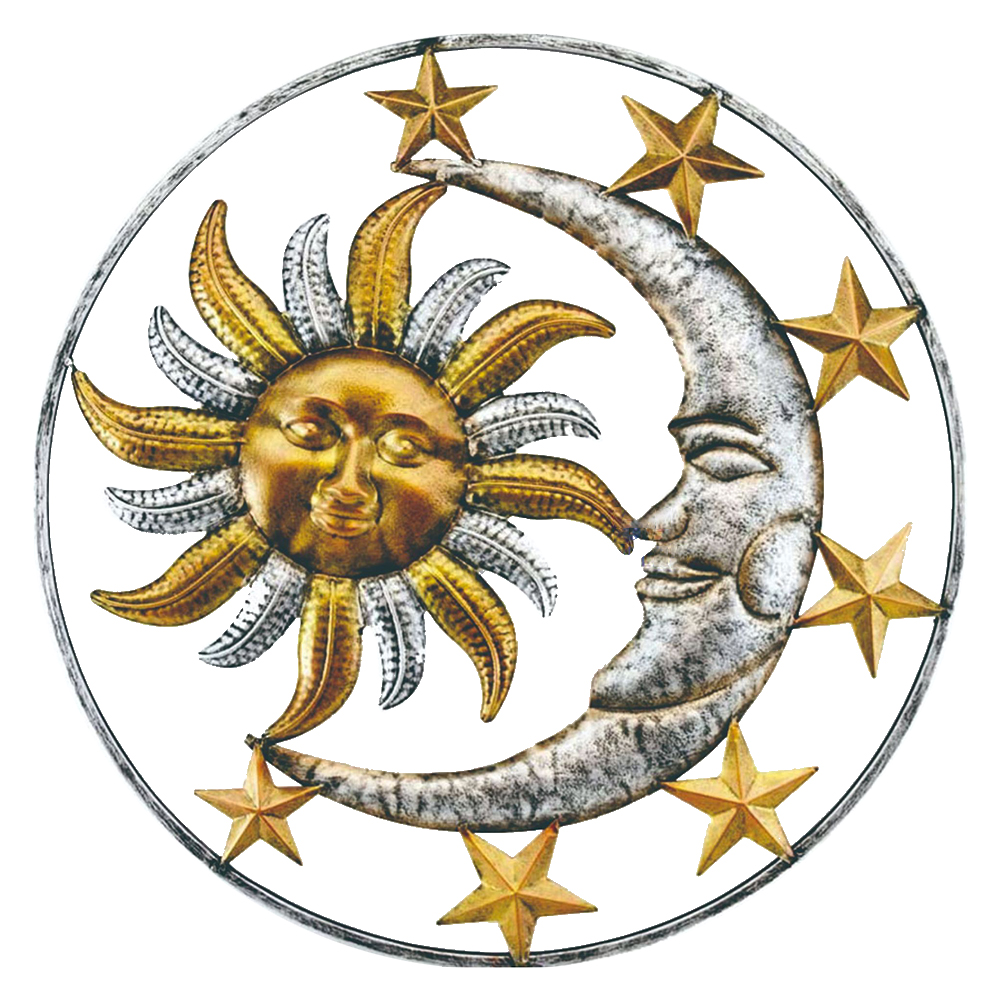 

Metal Moon Star Art Crafts Rust-proof Wall Ornament Home Garden Decoration, 501 Original