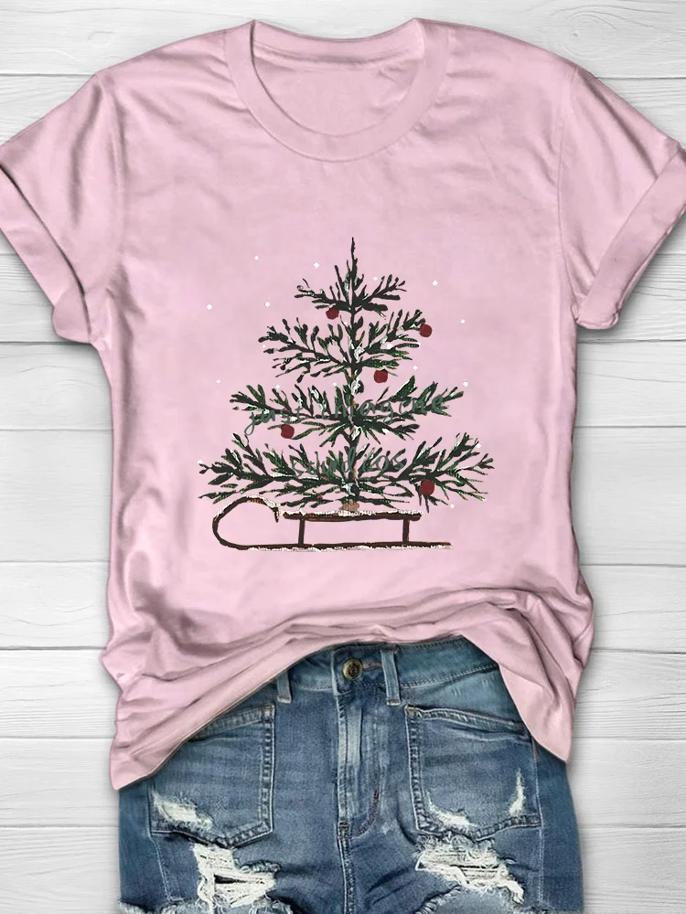 Eagerlys Christmas Sleigh Woman's Holiday T-shirt Eagerlys