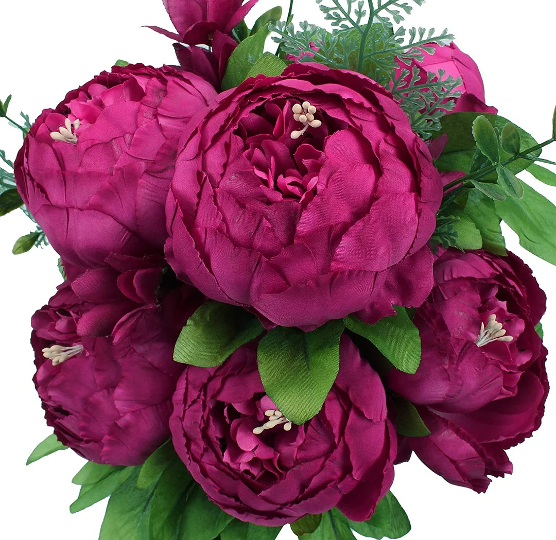 Artificial Peony Silk Flowers Fake Flowers Vintage Wedding Home Decoration,Pack of 1 (Black) …