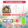 (US Local)Acrylic Special Shape Flower Bird Diamond Painting Clock Ornaments Kit