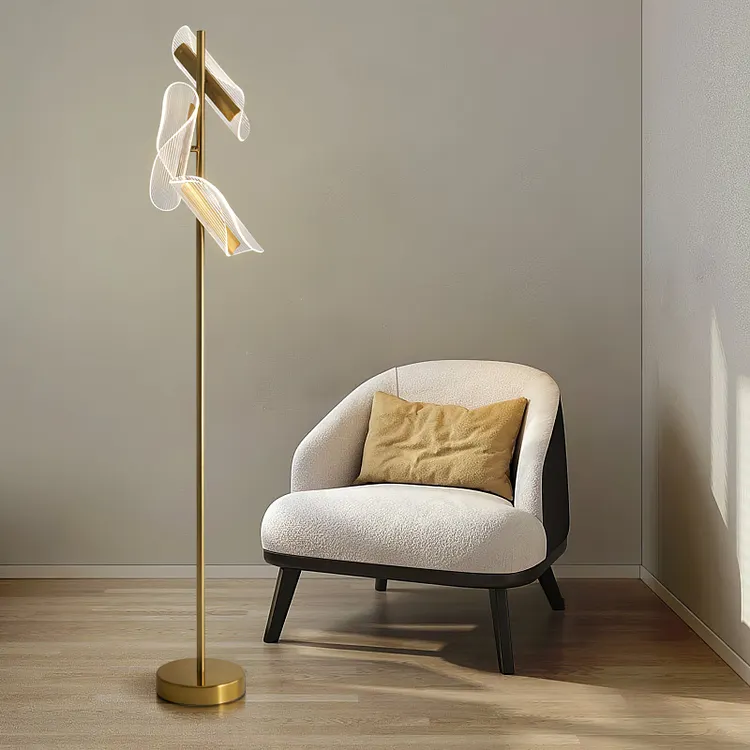 Salgado wavy floor lamp, 3 lights