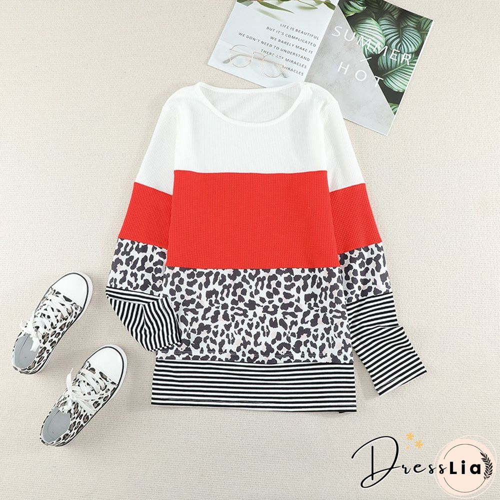 Fashion Striped Round Neck Long Sleeve Pullover Sweater