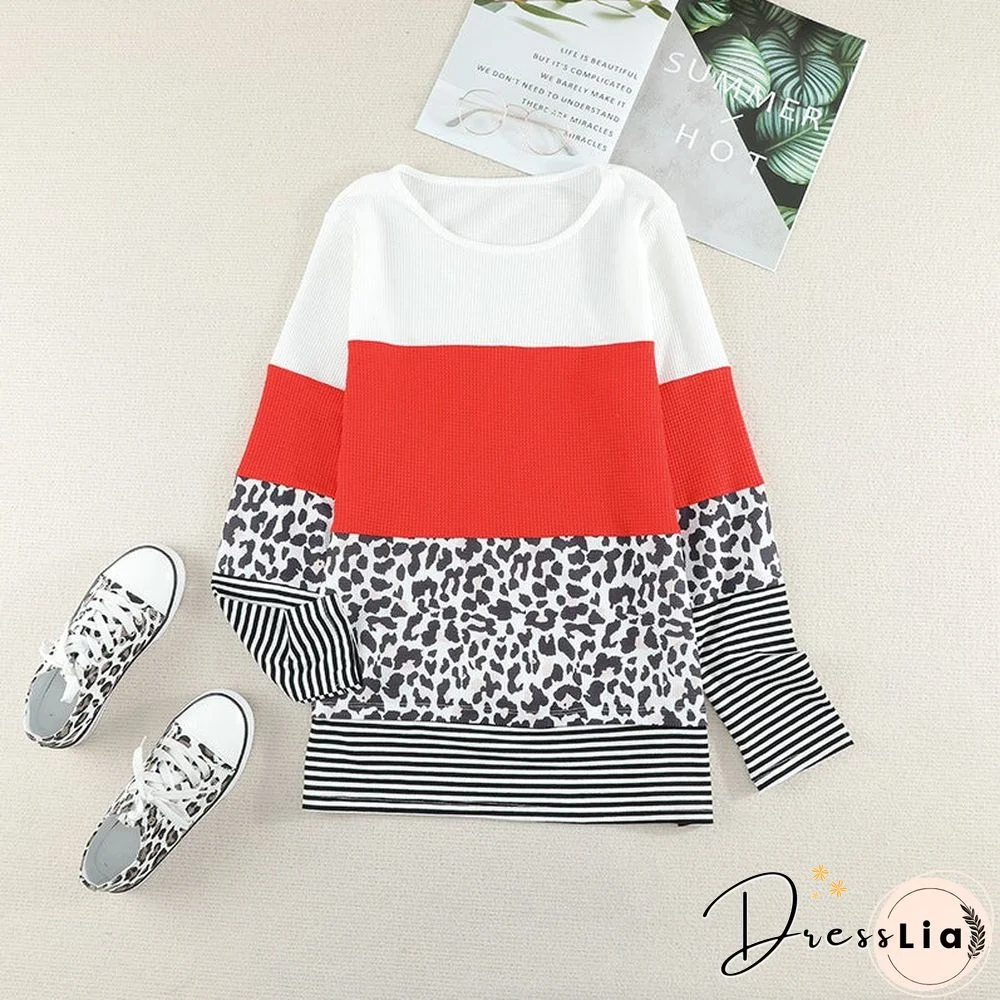 Fashion Striped Round Neck Long Sleeve Pullover Sweater