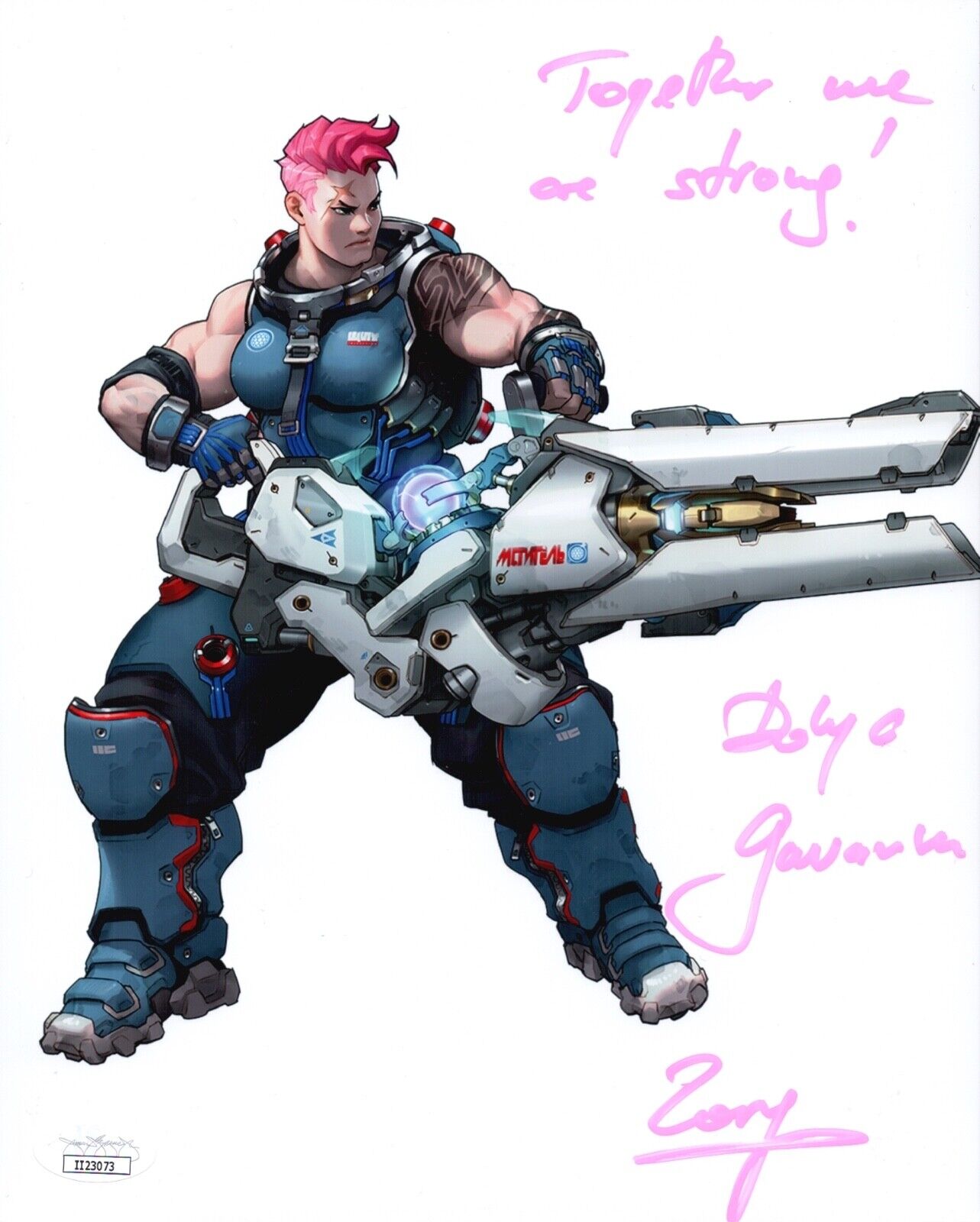 DOLYA GAVANSKI Overwatch ZARYA Signed 8x10 Autograph Photo Poster painting JSA COA Cert