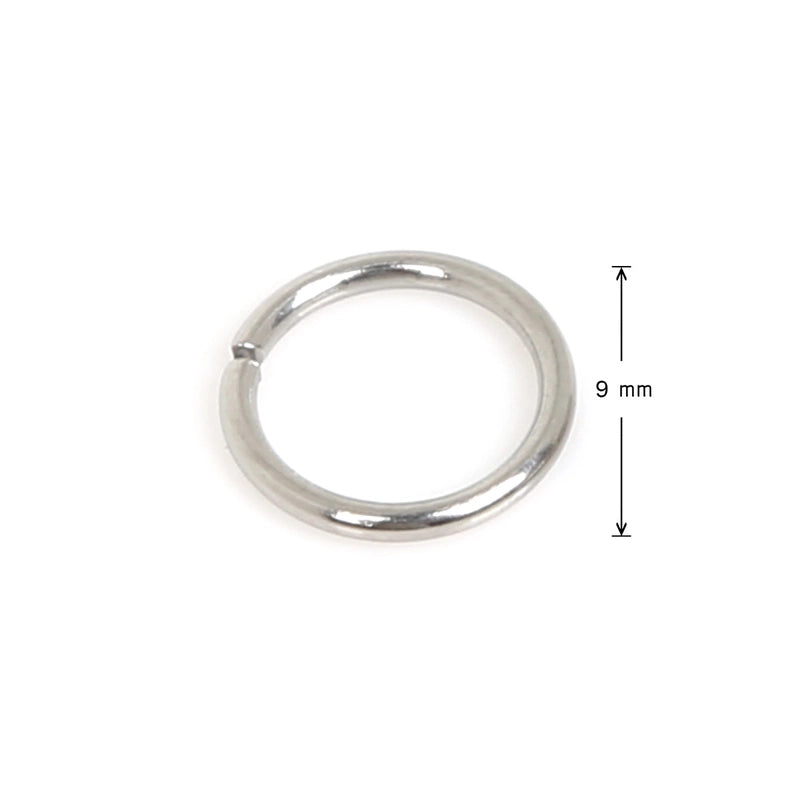 200 Pieces Per Pack Diameter 10mm Diameter 4mm 304 Stainless Steel Round Open Jump Rings