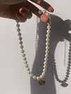 Simple Single-Layer Geometric Round Bead Scallop Necklace