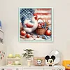 American Flag And Hen-11CT Stamped Cross Stitch 40*40cm/15.75*15.75in