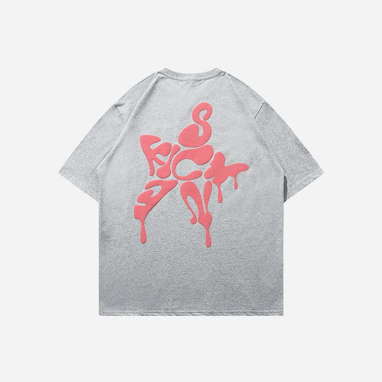 Trend Star Puff Print Short Sleeve T-Shirt