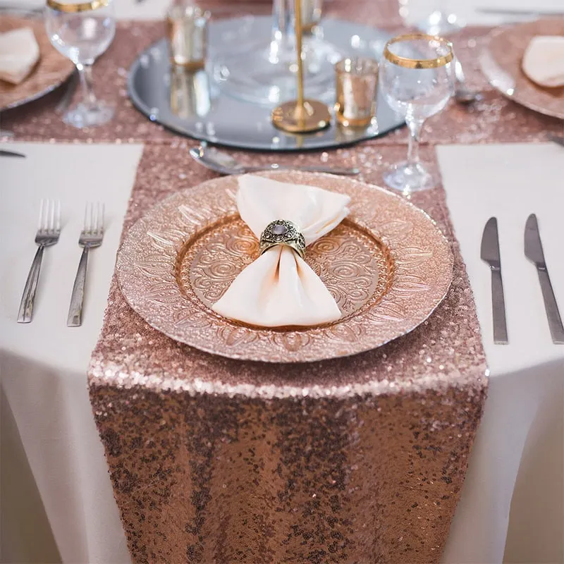 180x30cm Sequin Table Runners Rose Gold Glitter Table Cover for Wedding Birthday Party Table Decorations Christmas Home Decor