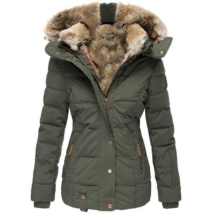 Winter warm zippered cotton coat