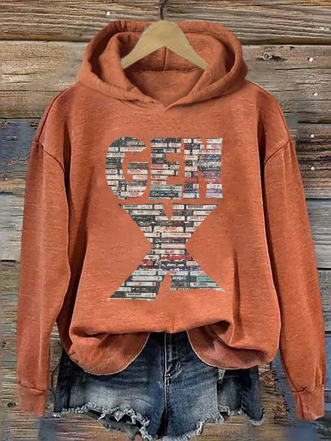 Gen X 80&rsquo;s Rock Cassettes Hoodie
