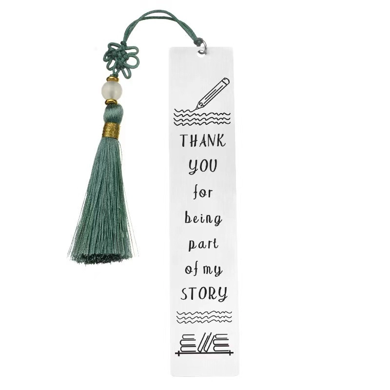 Fashion Creative Metal Stainless Steel Lettering Bookmark