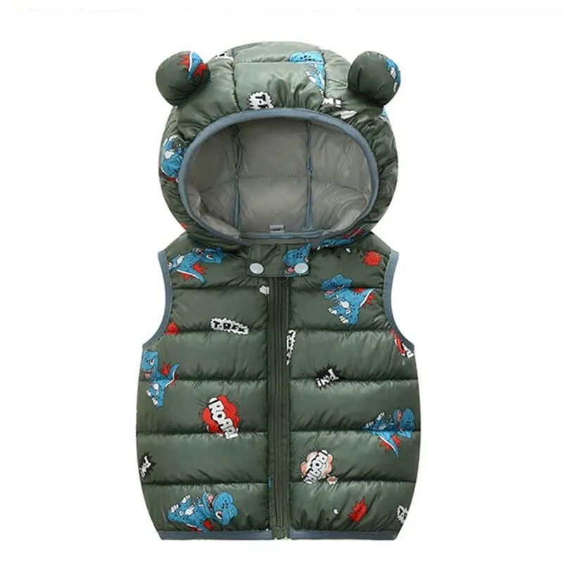 Autumn Winter Baby Warm Vest Kids Hooded Coat Boys Girls Padded Kids Clothes Toddler Infant Jackets Children Clothes Waistcoat