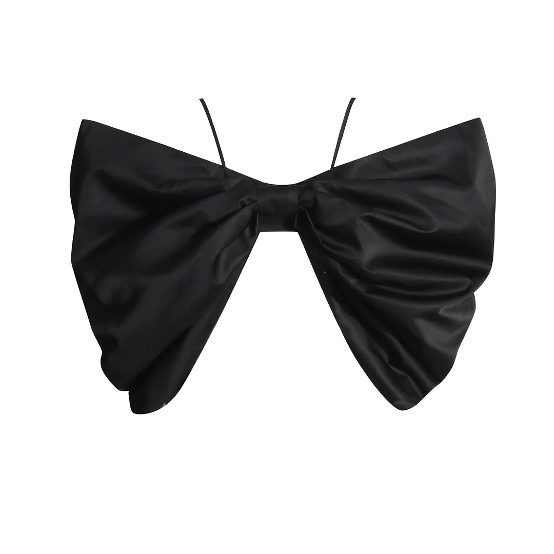 Brownm Blouse Women 2025 Spring New Sexy Hot Girls Fashion Pure Lust Bow Sling Female