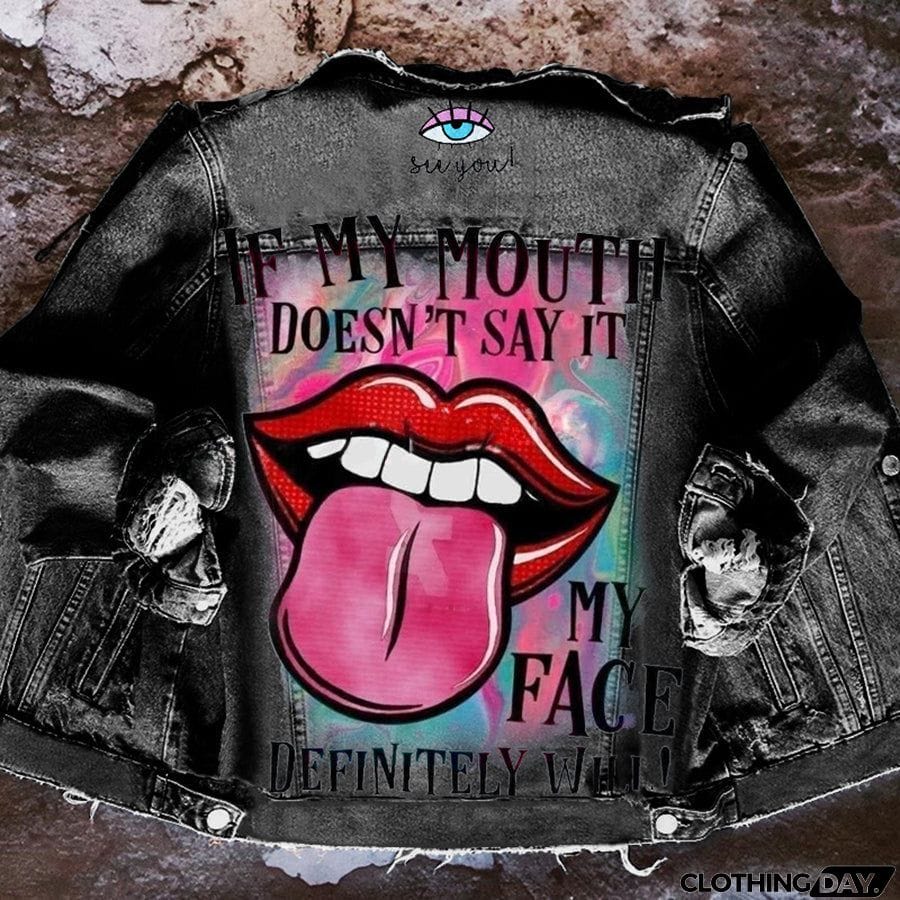 Halloween Print Long Sleeve Denim Jacket