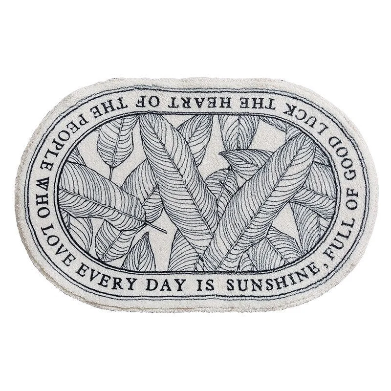 Oval Bathroom Mat Absorbent Carpet Anti-Slip Bath Rug Fluffy Floor Mats for Living Room Decor Hallway Doormat Tapis de Bain