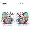 (US Only)2D Flat Easter Egg Bunny DIY Double-Sided Diamond Painting Desktop Decorations