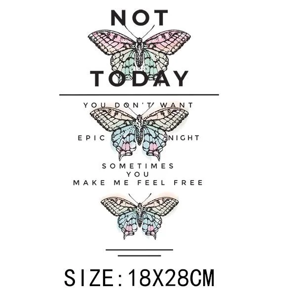 Beautiful Butterfly Thermal Sticker On T-shirt DIY Washable Iron On Hoodies Funny Design On Clothes Patches Appliqued Decoration
