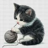 (Multi-Style) Cat On Book-11CT Stamped Cross Stitch 40*40cm/15.75*15.75in