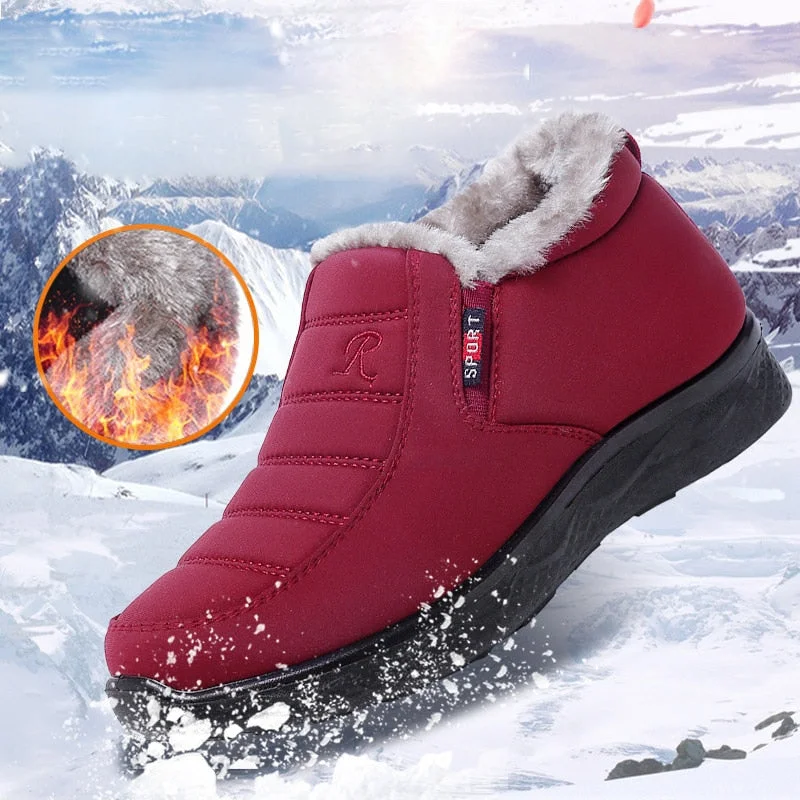 Winter Warm Snow Boots Women Non-slip Waterproof Ladies Cotton Shoes Short Plush Female Ankle Boots Casual Comfortable
