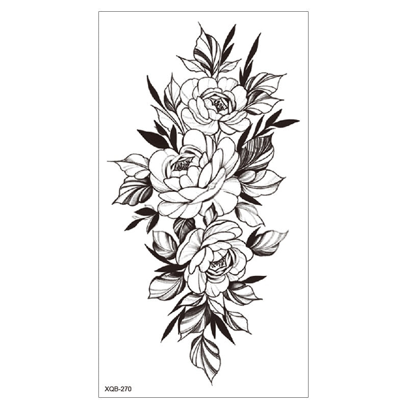 42 Designs Waterproof Temporary Tattoo Stickers Small Full Arm Flower