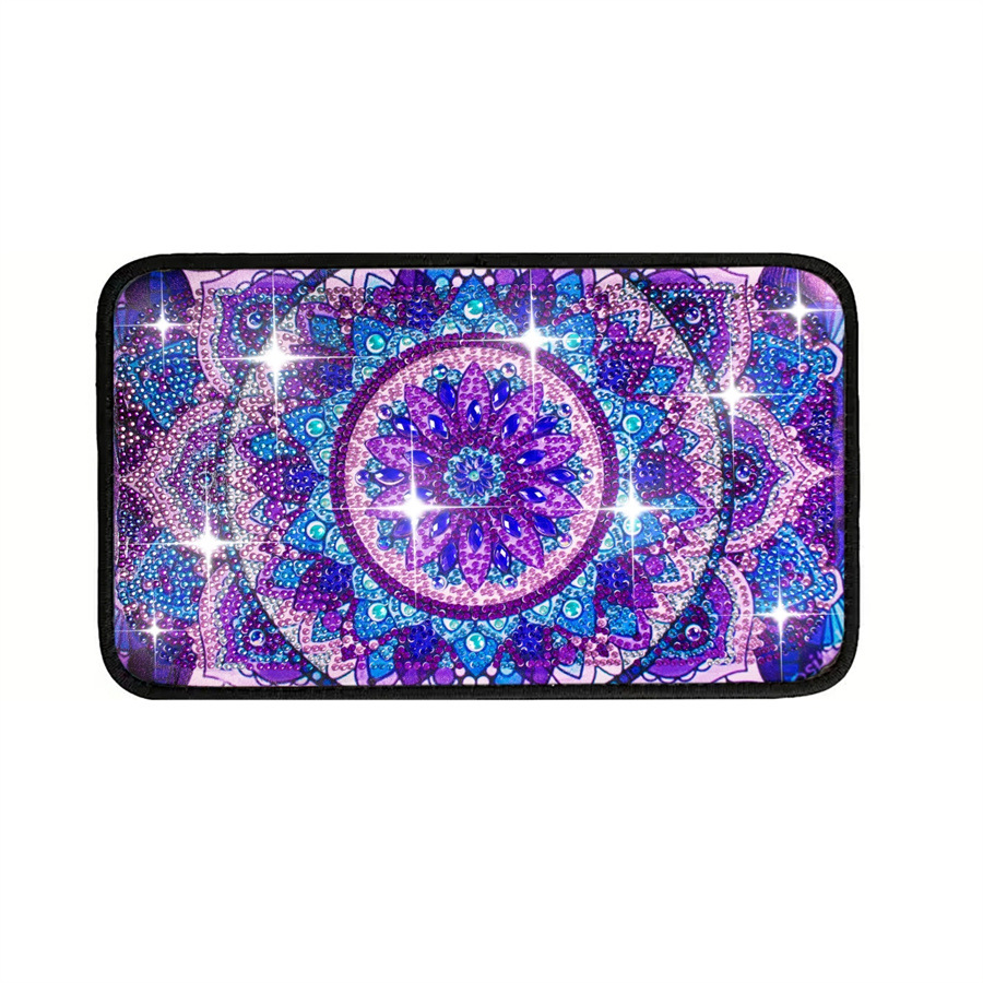 Cross mirror shaped artificial diamond painted car mat DIY crystal super diamond painted to adapt to car interior decoration mat