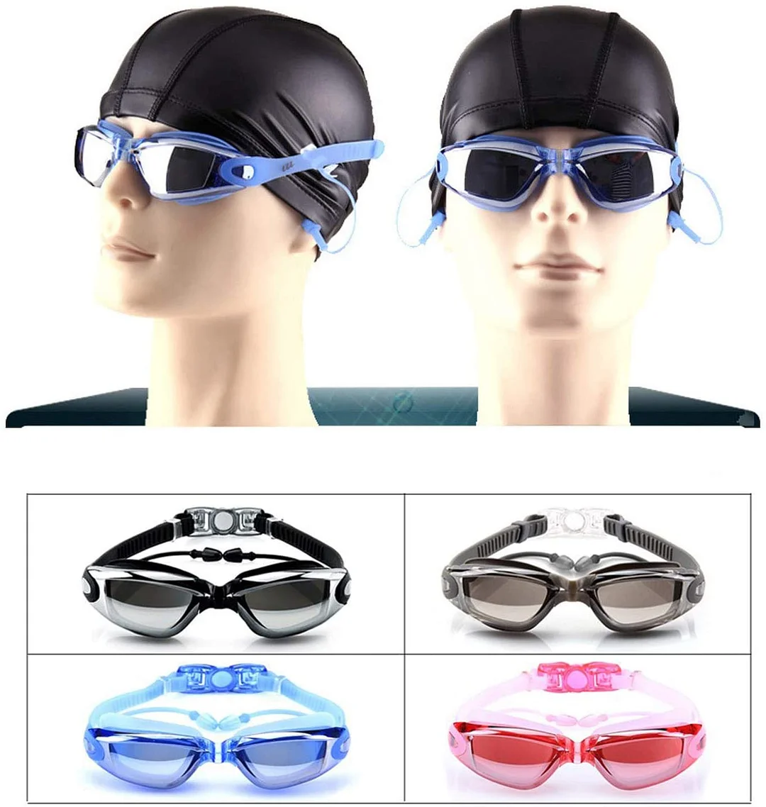 Swimming Goggles No Leaking Anti Fog UV Protection Triathlon Swim Goggles with Free Earplugs and Nose Clip