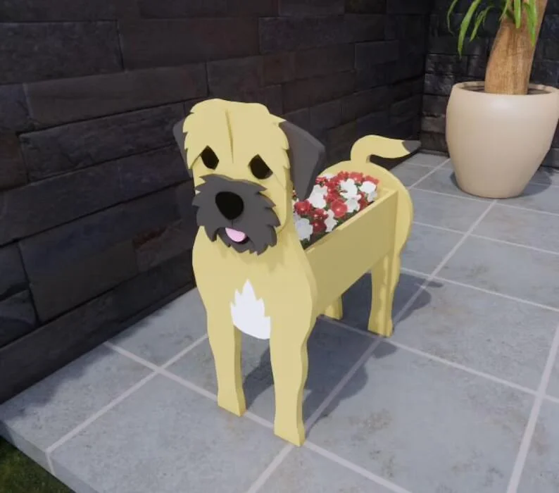 Border Terrier planter