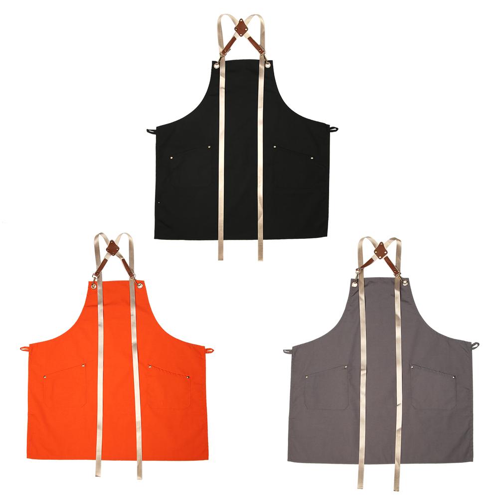 

Simple Unisex Apron Adjustable Cotton Waterproof Kitchen Chef Cook Pinafore, Orange, 501 Original