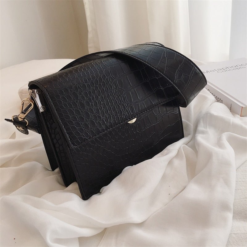 Luxury Brand Female Flip Square Bag 2021 New Quality Leather Women's Designer Handbag Crocodile Pattern Shoulder Messenger Bags