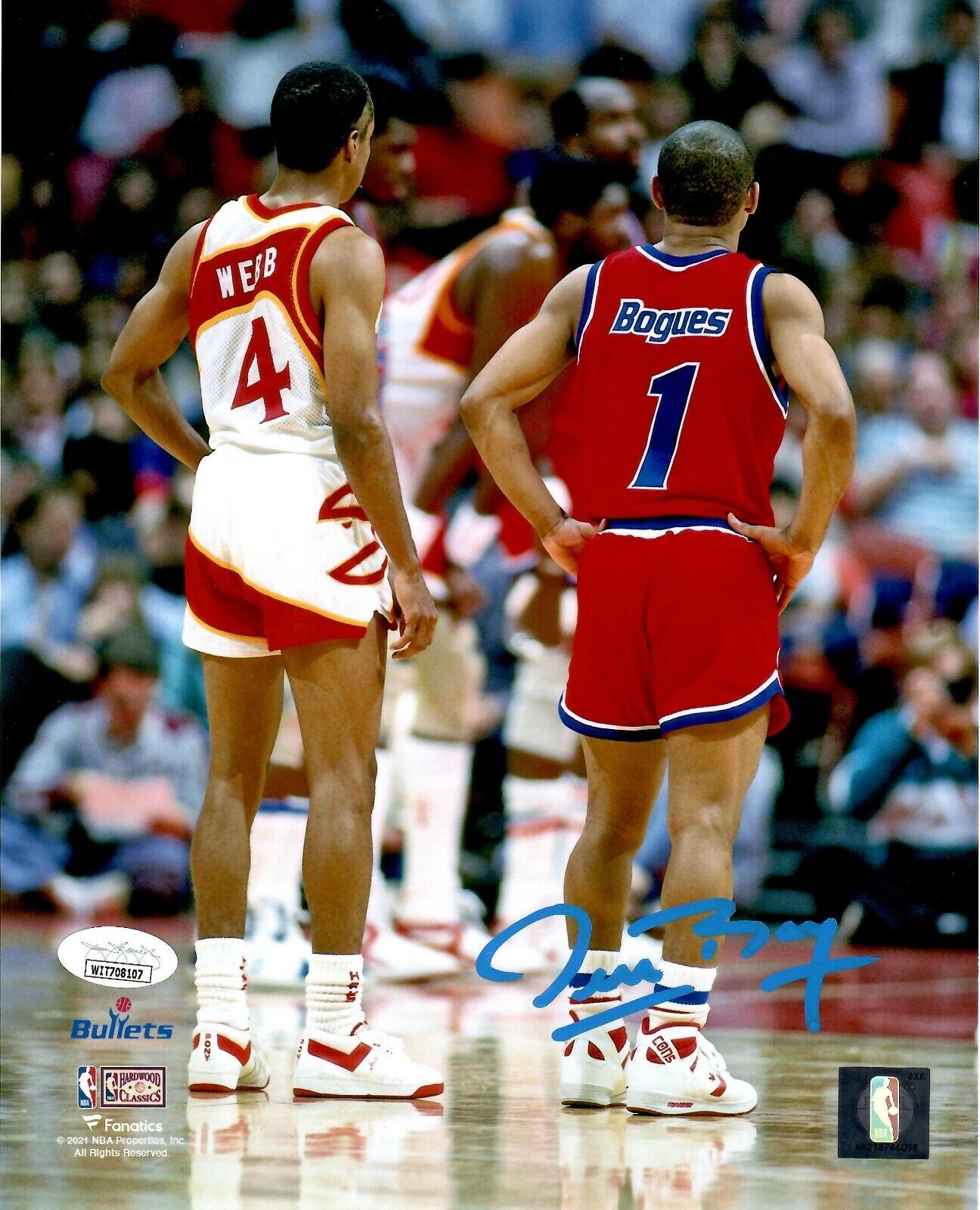 Muggsy Bogues autographed signed 8x10 Photo Poster painting NBA Washington Bullets JSA Witness