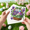 6PCS Diamond Painting Easter Flowers Greeting Card Set with Envelopes for Adults Gifts