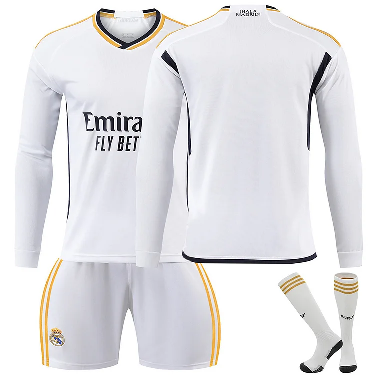 23/24 Real Madrid Home Football Jersey Long Sleeve Training Suit