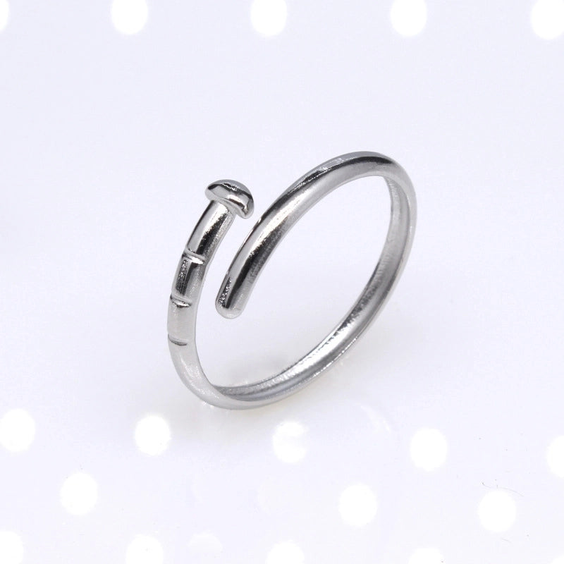 Retro Round Titanium Steel Plating Open Ring 1 Piece