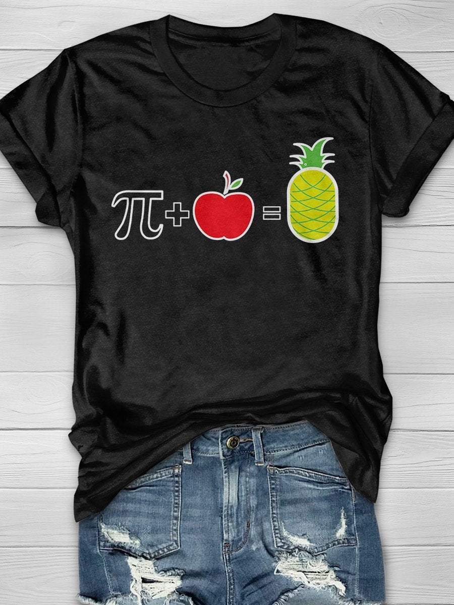 Funny Pineapple Print Short Sleeve T-shirt