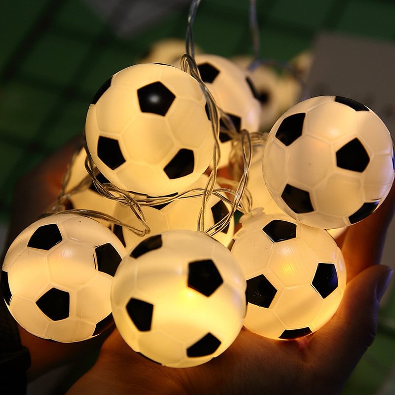 Soccer Balls String Lights 10 LED Football Garland Lights Bedroom Home Wedding Party Christmas