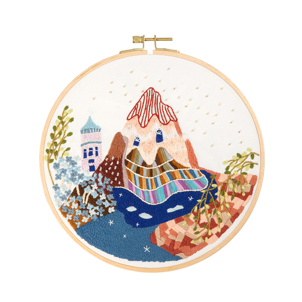 

Mountain House Landscape - Embroidery - Cross Stitch, 501 Original
