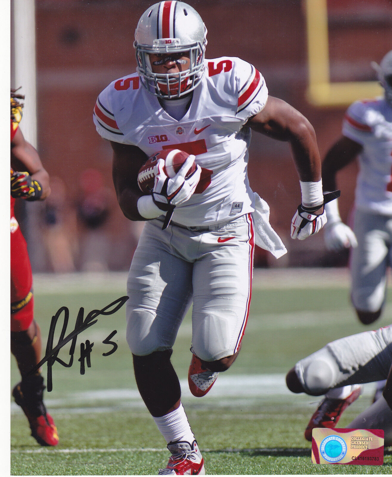 RAEKWON MCMILLAN OHIO STATE BUCKEYES / MIAMI DOLPHINS ACTION SIGNED 8x10