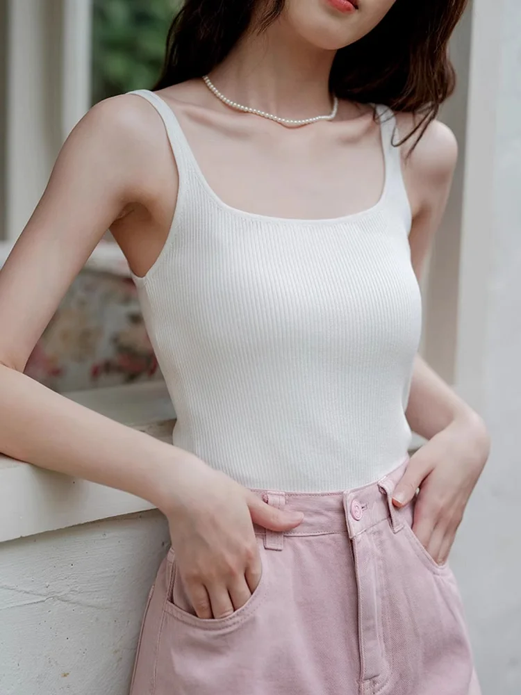 Knitted Camisole-Square Neck