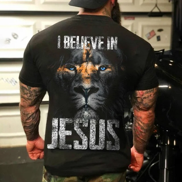 "I believe in Jesus" print men's T-shirt