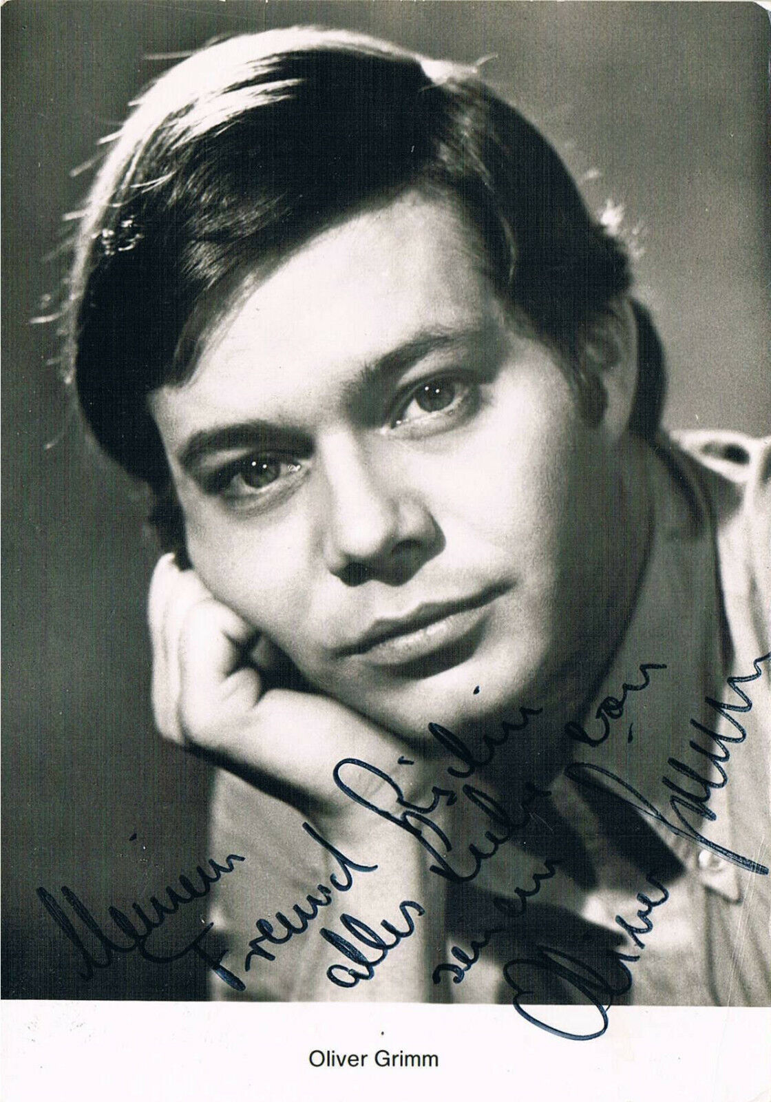 Oliver Grimm 1948-2017 autograph signed postcard Photo Poster painting 4x6