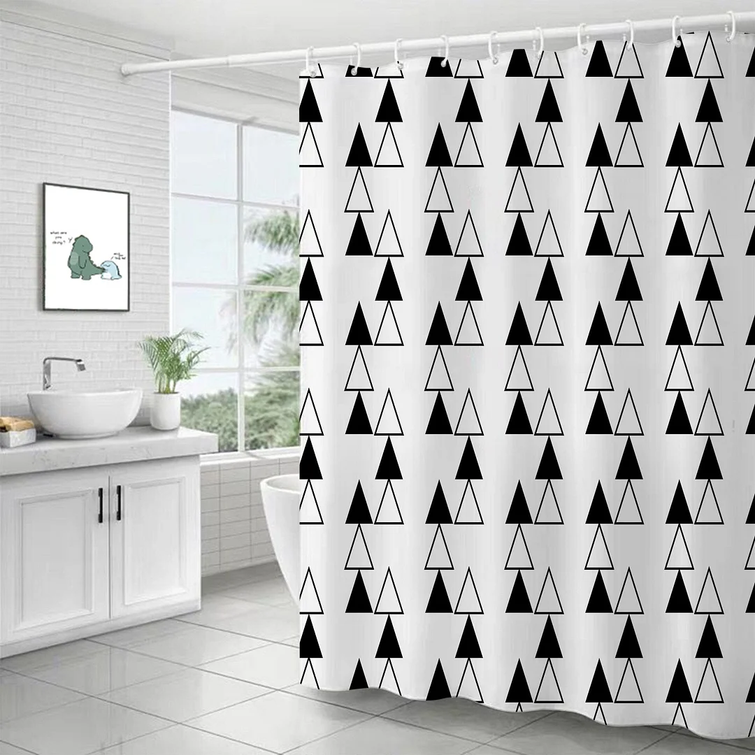 Waterproof Shower Curtains for Bathroom Home Decor Polyester Fabric Shower Curtains Geometric Pattern Multi-size Shower Curtain