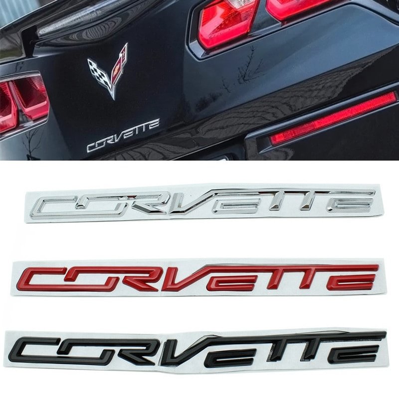 Metal Decals Sticker For Chevrolet Corvette C3 C4 C5 C6 C7 C8 Rear Letters Emblem Badge voiturehub dxncar