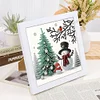5D DIY Partial Special Shaped Drill Diamond Painting Xmas Snowman Decor With Frame Kit 18x18cm
