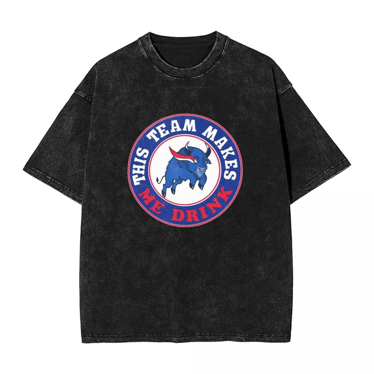 Buffalo Bills This Team Makes Me Drink Vintage Oversized T-Shirt Men's