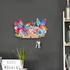 Wooden Special Shaped Rainbow Butterflies Flowers Diamond Art Craft Wall Hooks