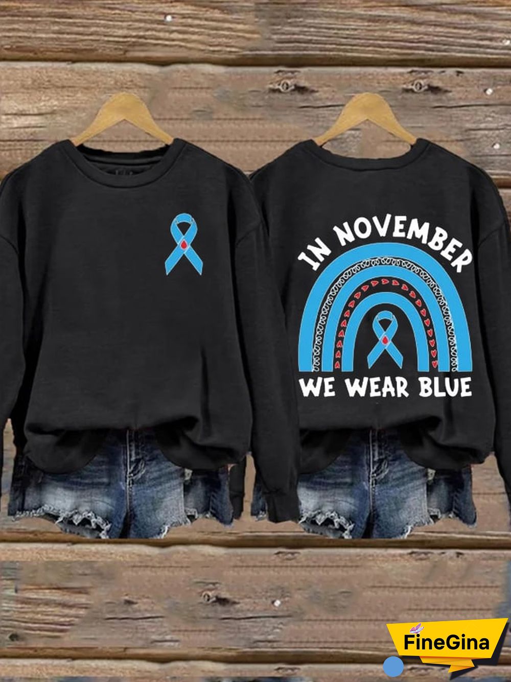 Women's Diabetes Awareness In November We Wear Blue Print Casual Sweatshirt