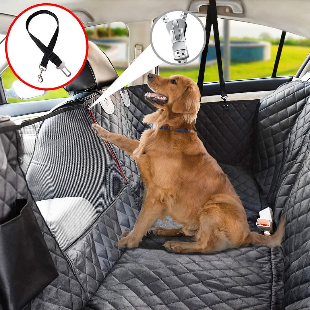 Dog Seat Cover for Back Seat, 100% Waterproof Dog Car Seat Covers with Mesh Window - vzzhome