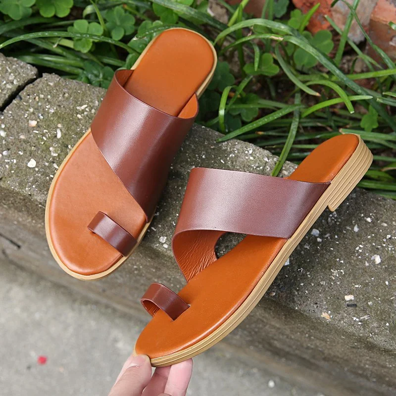 Yyvonne Summer Cool Slippers Women's Large-Size Coated Toes Wearing Casual Beach Slippers